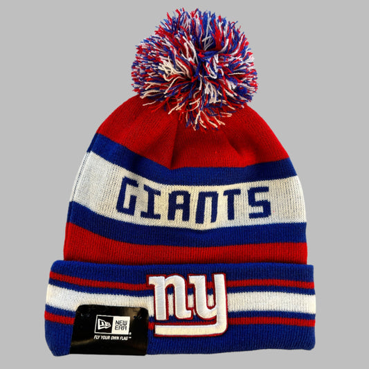 New York Giants Striped Bobble Hat