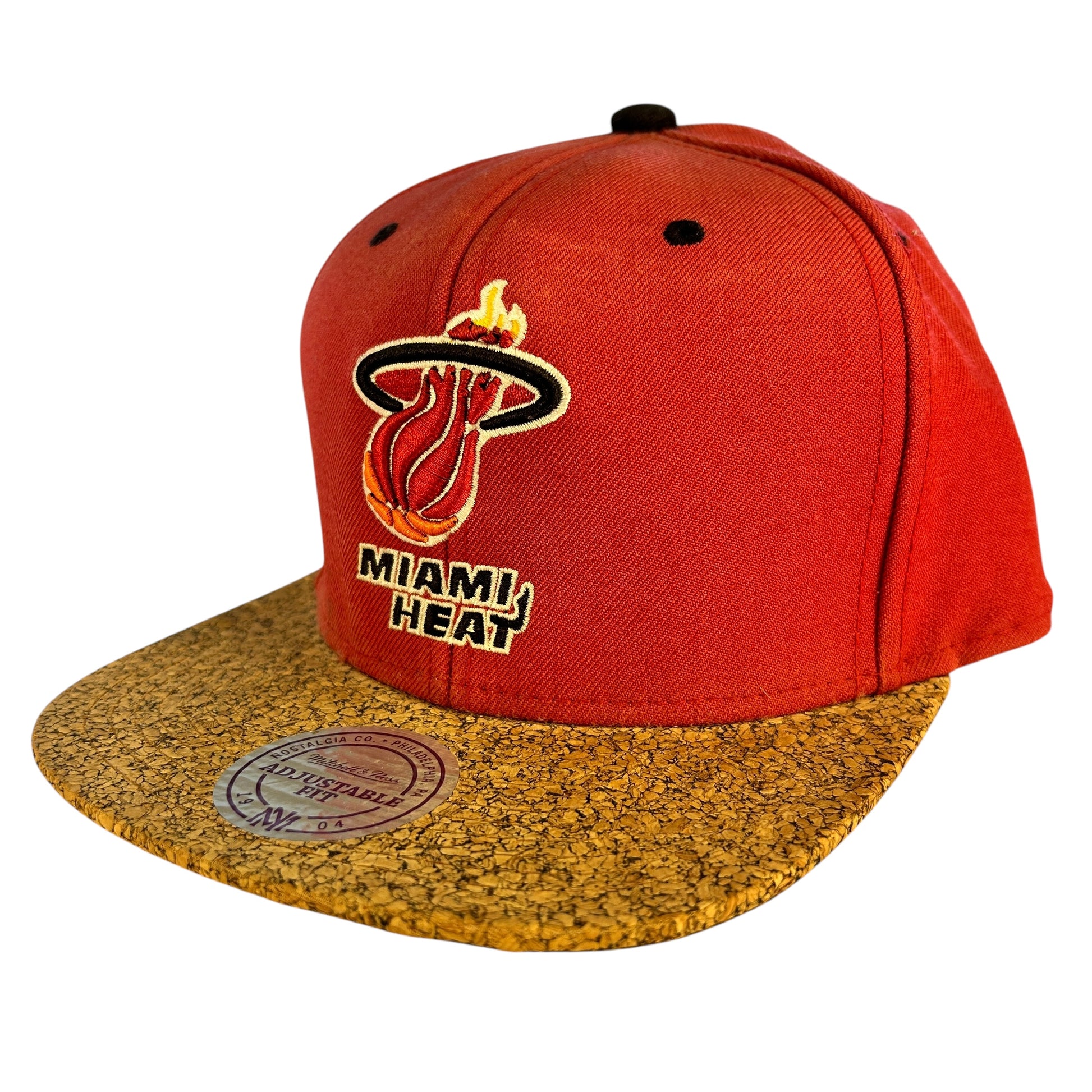 Miami Heat Corkboard Snapback Cap front