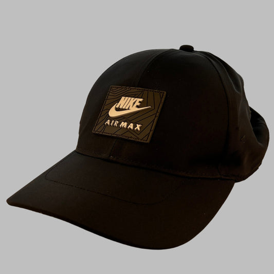 Nike Air Max Club Cap - A black polyester cap with rubber Nike Air Max square on the front