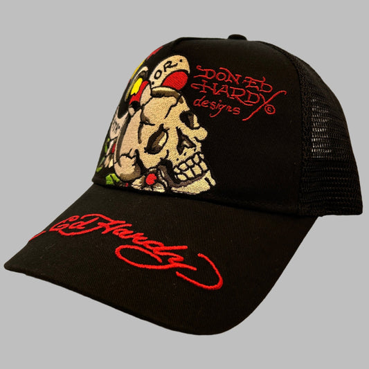 Ed Hardy "Death Or" Trucker Cap - Excellent Condition